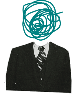 Messy head stressed business owner